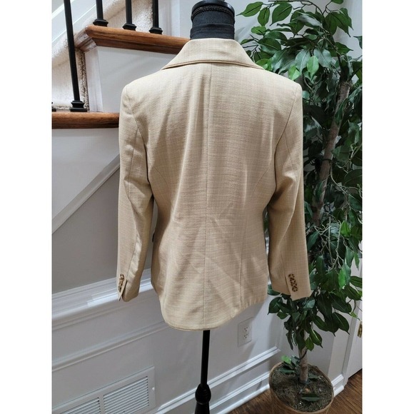 Pendleton Women's Beige Wool Single Breasted Three Buttons Fitted Blazer Size 10 - Picture 6 of 12